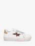 Sneakers en simili à motif étoile - Blanc - 1