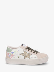 Sneakers floqués à semelle effet vintage - Vert - 1