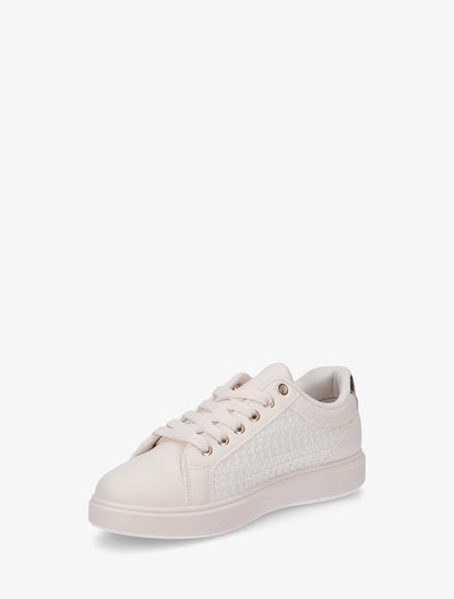 Baskets en simili effet tissé - Beige - 3