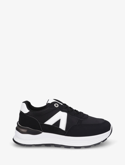 Baskets en simili et bandes contrastantes - Noir - 1