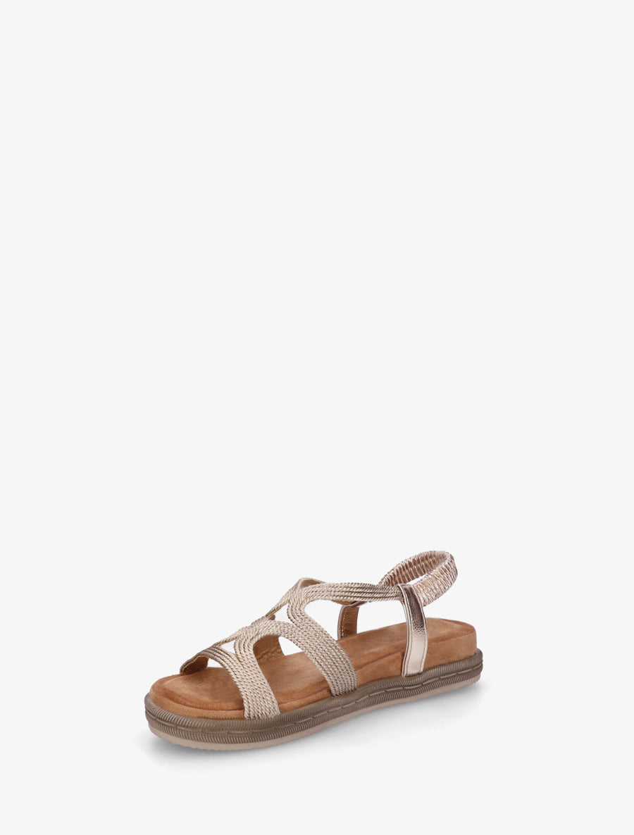 Sandales plates en cordelettes - Rose gold - 3