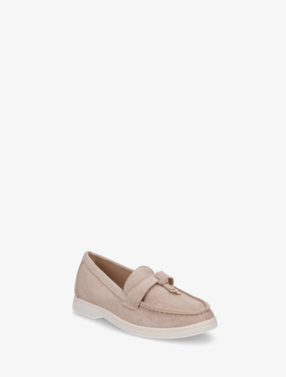 Mocassins en suédine à empiècement bijoux - Taupe - 2