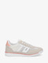 Sneakers bimatière floquées - Beige - 1