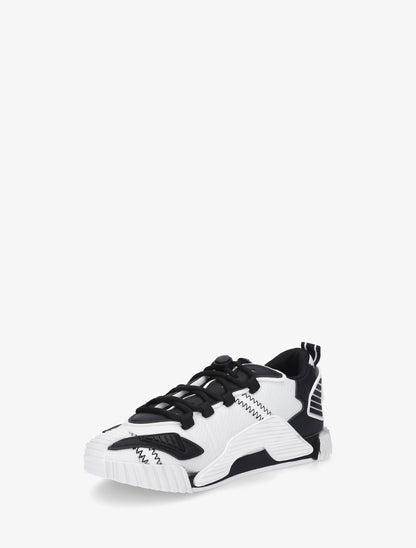 Baskets bimatière à empiècement stylisés - Noir - 3