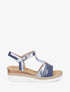 Sandales nacrées à bride en T fantaisie - Bleu - 1