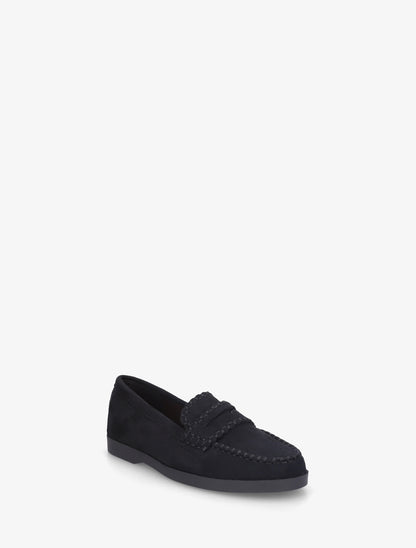 Mocassins en suédine à surpiqûres - Noir - 2