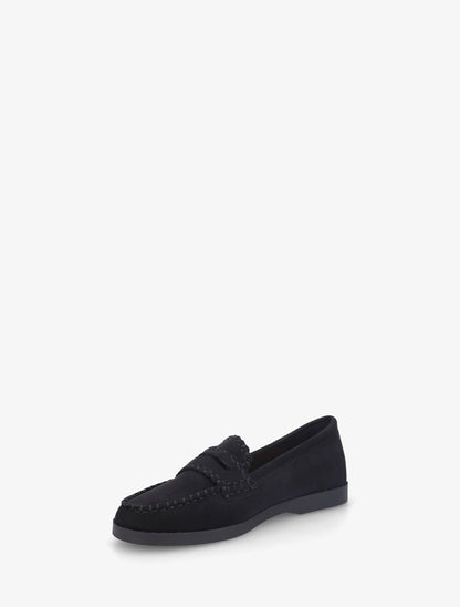 Mocassins en suédine à surpiqûres - Noir - 3