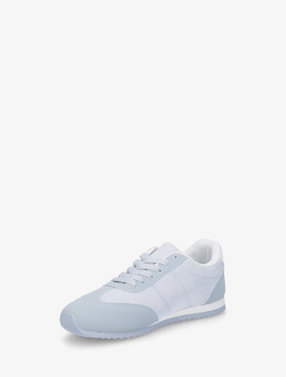 Sneakers en suédine à empiècement effet nubuck - Bleu ciel - 3