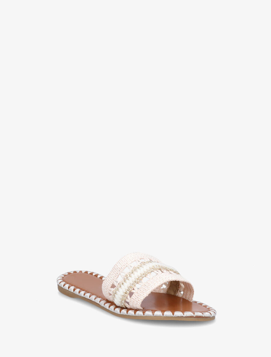 Claquette à semelle stylisée - Beige - 2