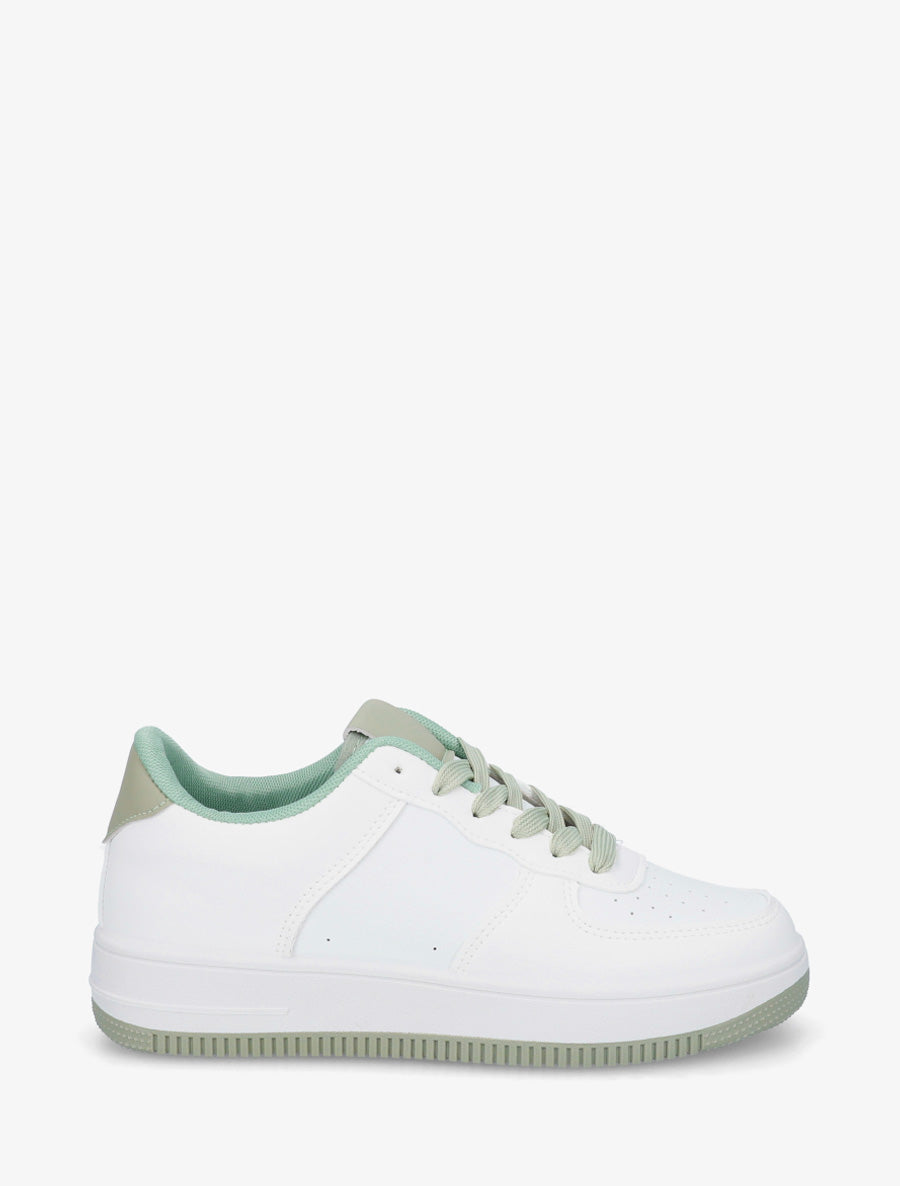 Baskets basiques en simili - Vert d&