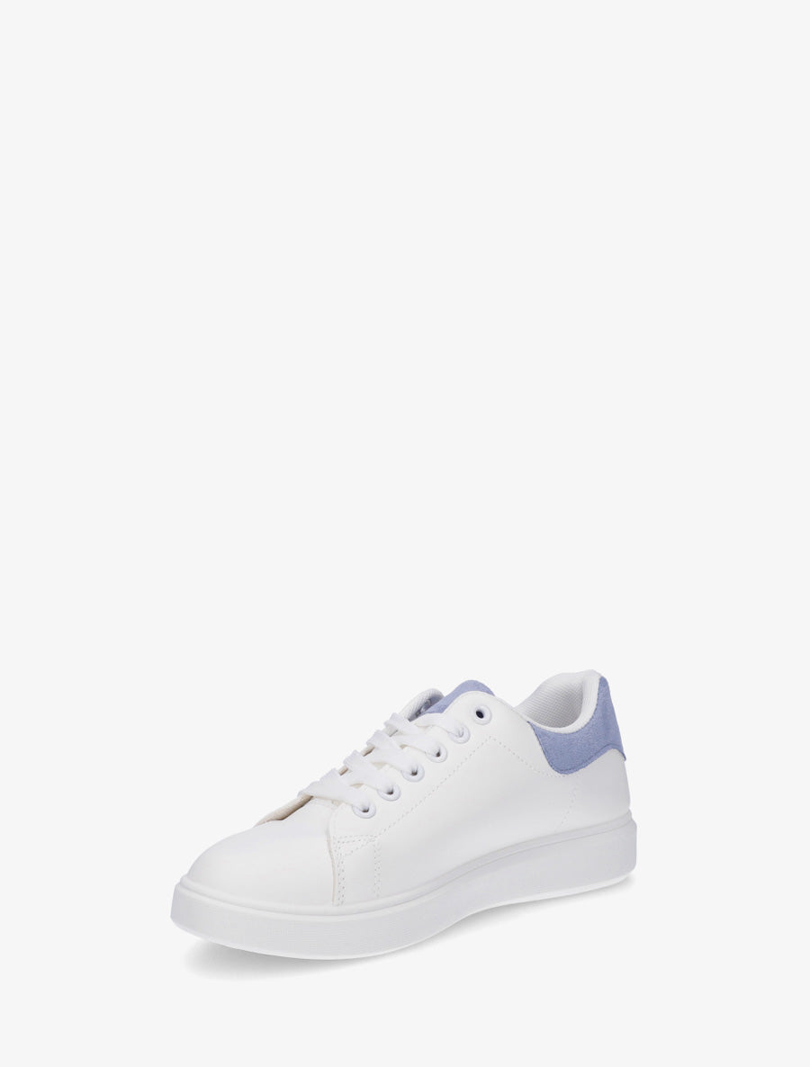 Baskets unies à contrefort contrastant - Bleu - 3