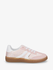 Sneakers bimatière imprimé roses - Rose - 1