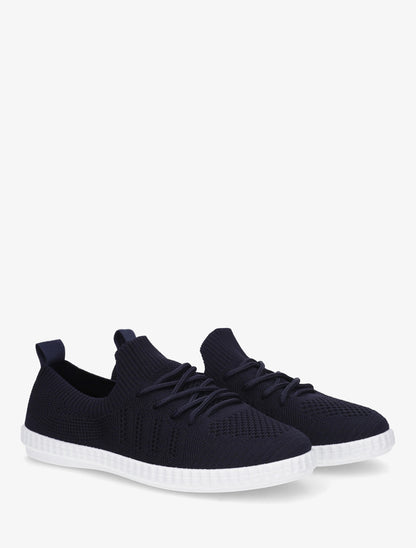 Tennis en tissu ajouré - Bleu nuit - 4