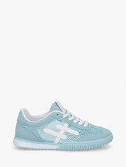Sneakers con bande e tessuto a nido d&