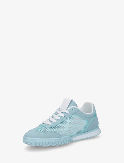 Sneakers con bande e tessuto a nido d&