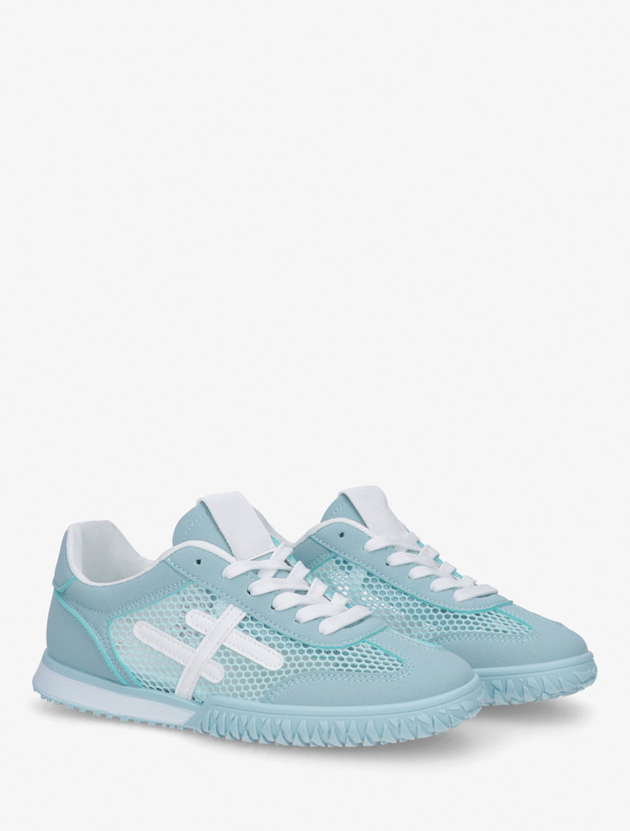Sneakers con bande e tessuto a nido d&