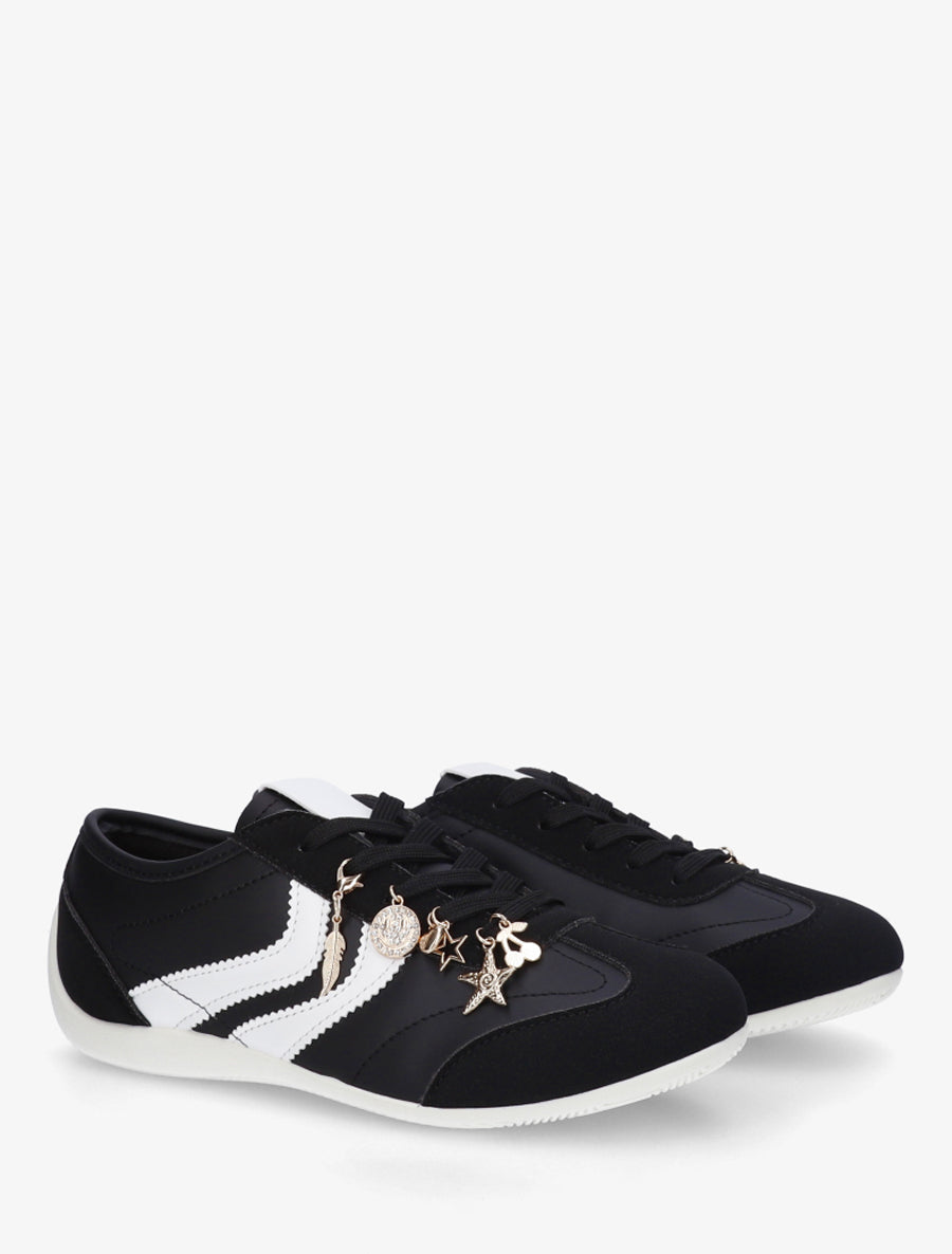 Sneakers à empiècement bijoux dépareillés - Noir - 4