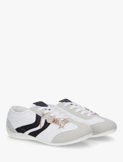 Sneakers à empiècement bijoux dépareillés - Blanc - 4