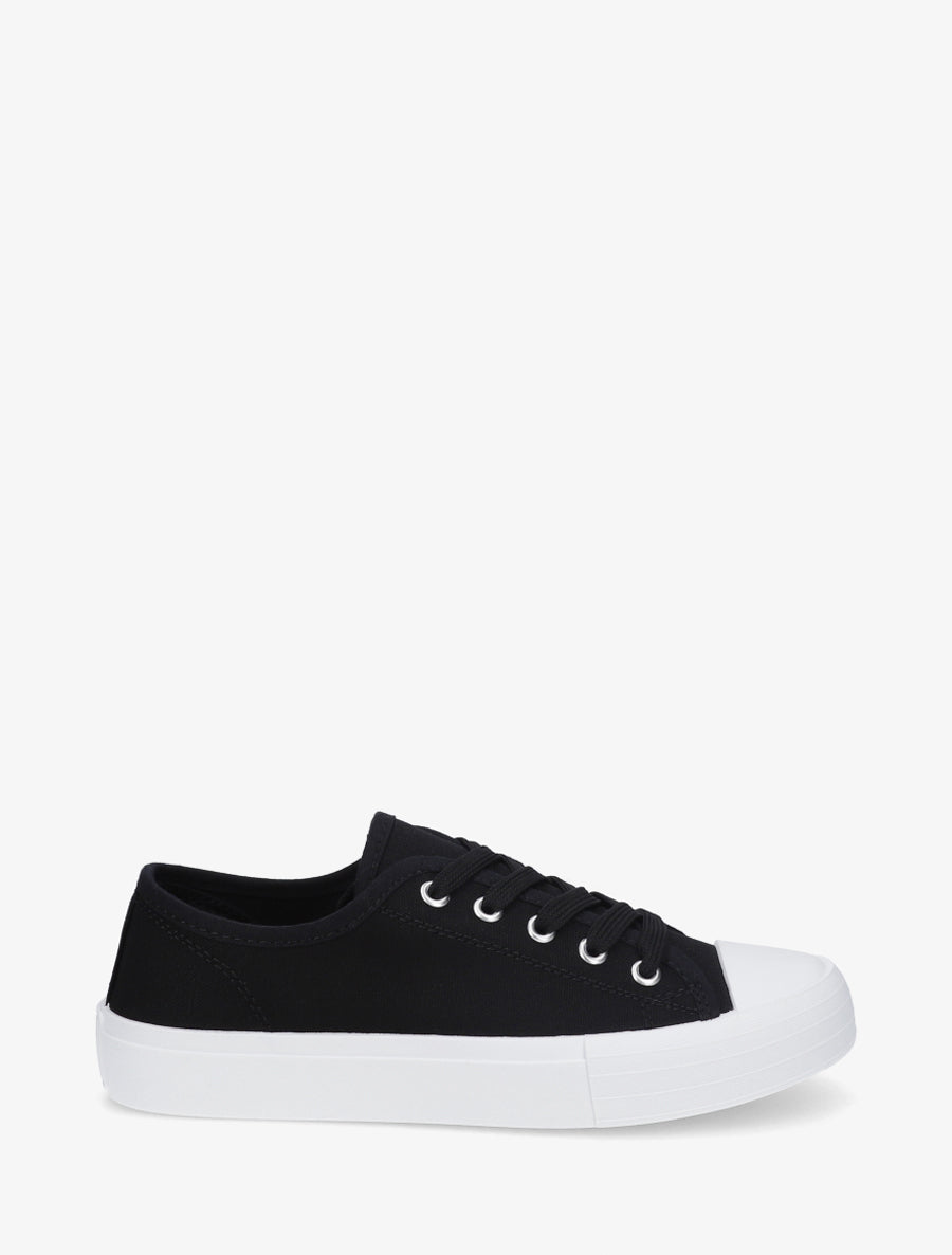 Tennis unis en toile - Noir - 1