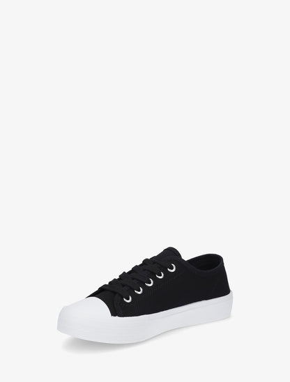 Tennis unis en toile - Noir - 3
