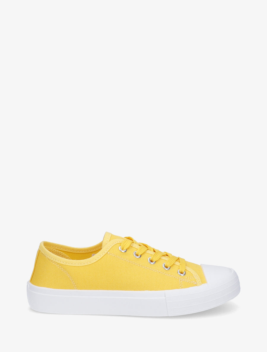 Tennis unis en toile - Jaune - 1