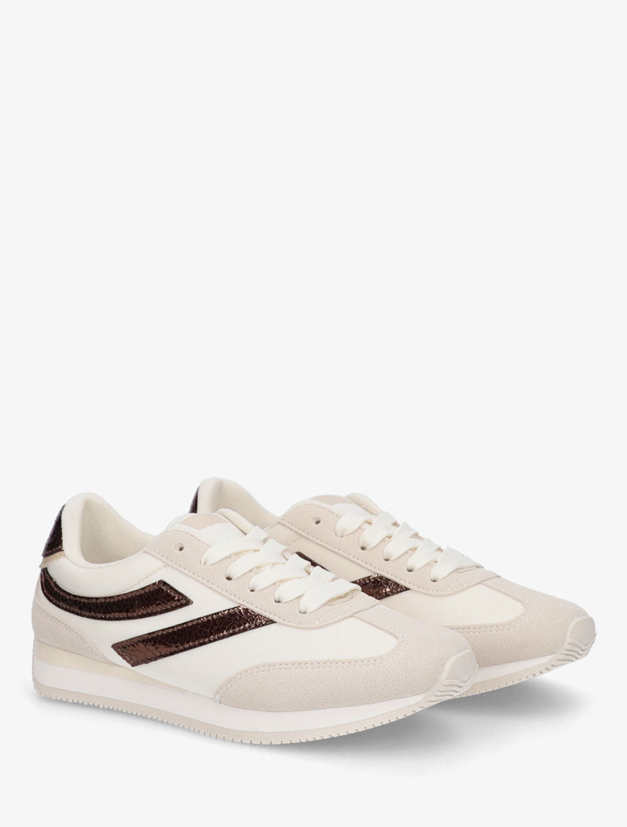 Baskets à empiècements nacrés - Beige - 4