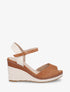 Sandales compensées style espadrille - Camel - 1