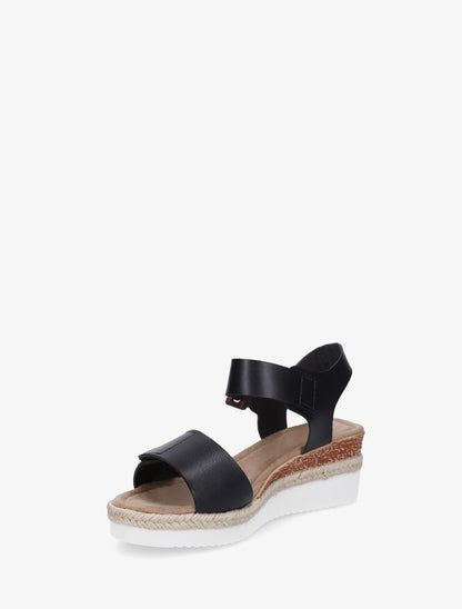 Sandales à scratch en simili - Noir - 3