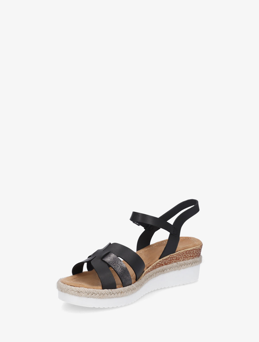 Sandales à semelle compensée ornée d&