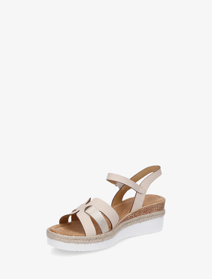 Sandales à semelle compensée ornée d&