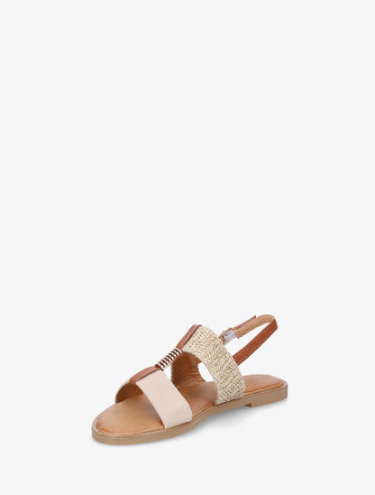 Nu-pieds à bijou métallique - Beige - 3