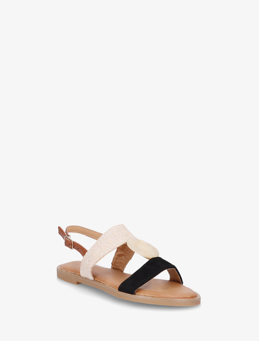 Nu-pieds à bijou rond - Noir - 2