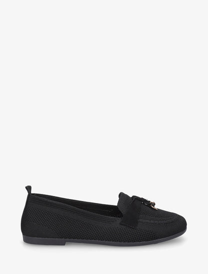 Mocassins en tissu à bijoux - Noir - 1