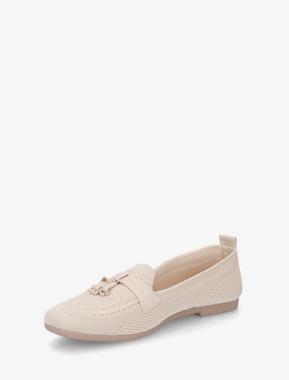 Mocassins en tissu à bijoux - Beige - 3