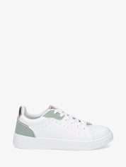 Sneakers en simili à détail suédine et irisé - Vert d&