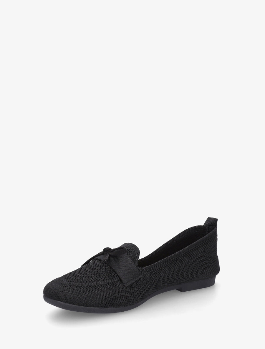 Mocassins en tissu à noeud - Noir - 3