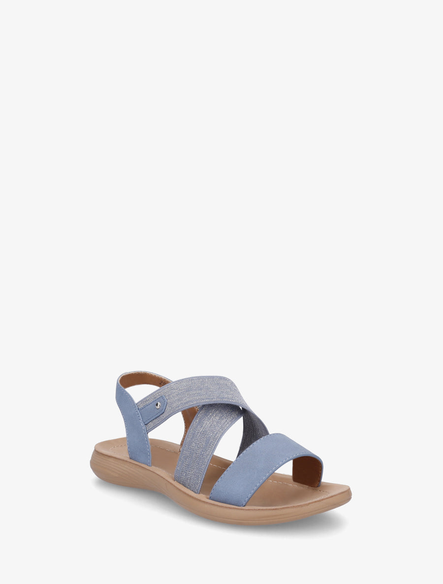 Nu-pieds à brides croisées élastiquées - Bleu - 2