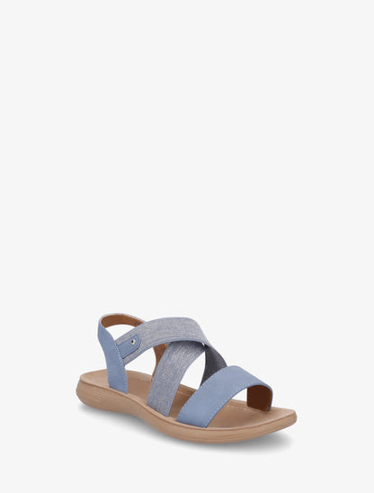Nu-pieds à brides croisées élastiquées - Bleu - 2