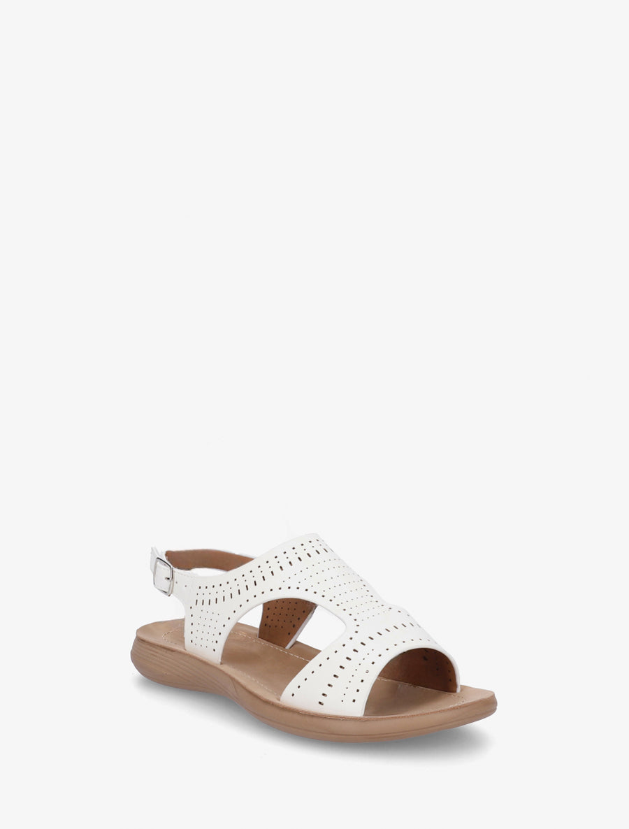 Nu-pieds ajourés à scratch - Blanc - 2