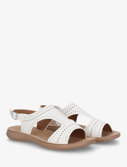 Nu-pieds ajourés à scratch - Blanc - 4