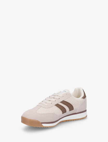 Sneakers plates à bandes et contrefort contrastantes - Taupe - 3