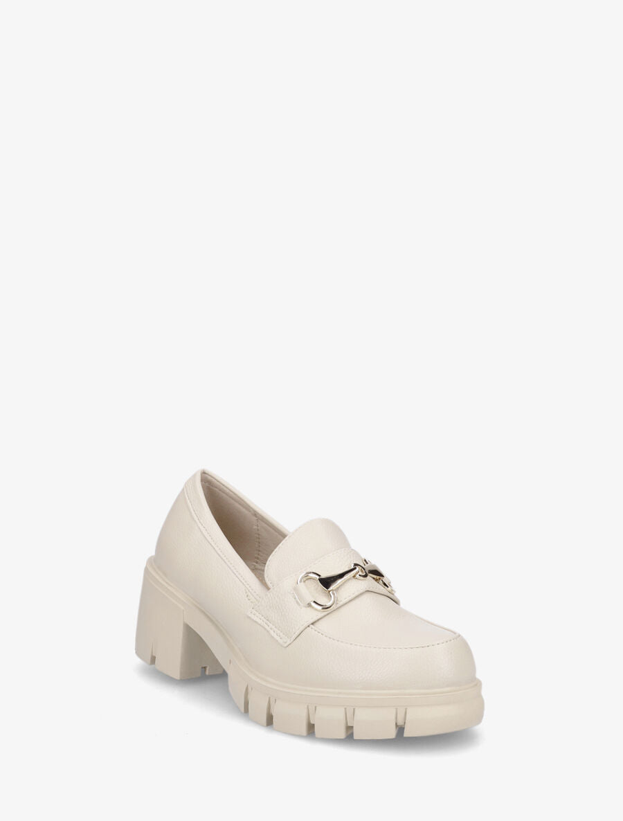 Mocassins chunky en simili - Beige - 2
