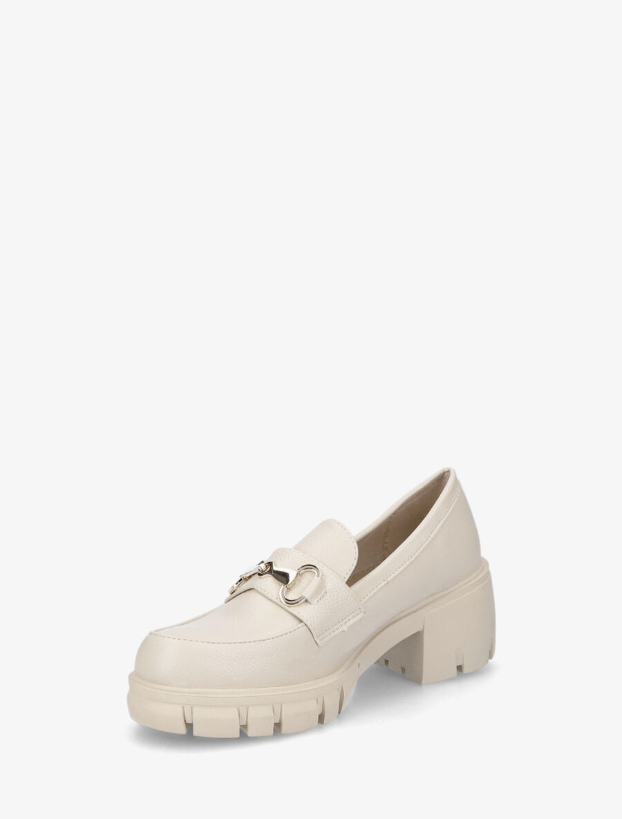Mocassins chunky en simili - Beige - 3