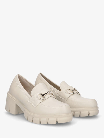 Mocassins chunky en simili - Beige - 4