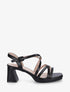 Sandales en simili à talon haut - Noir - 1