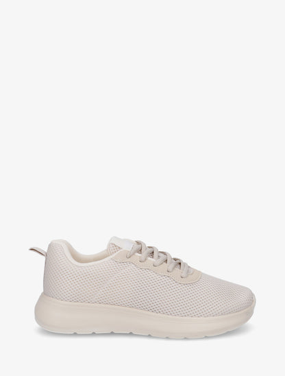 Sneakers unies en mesh - Beige - 1