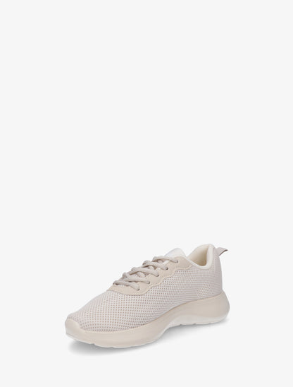 Sneakers unies en mesh - Beige - 3