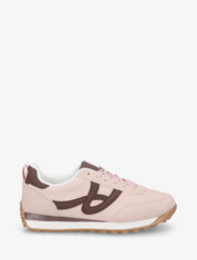 Sneakers en suédine à détails contrastants - Rose - 1