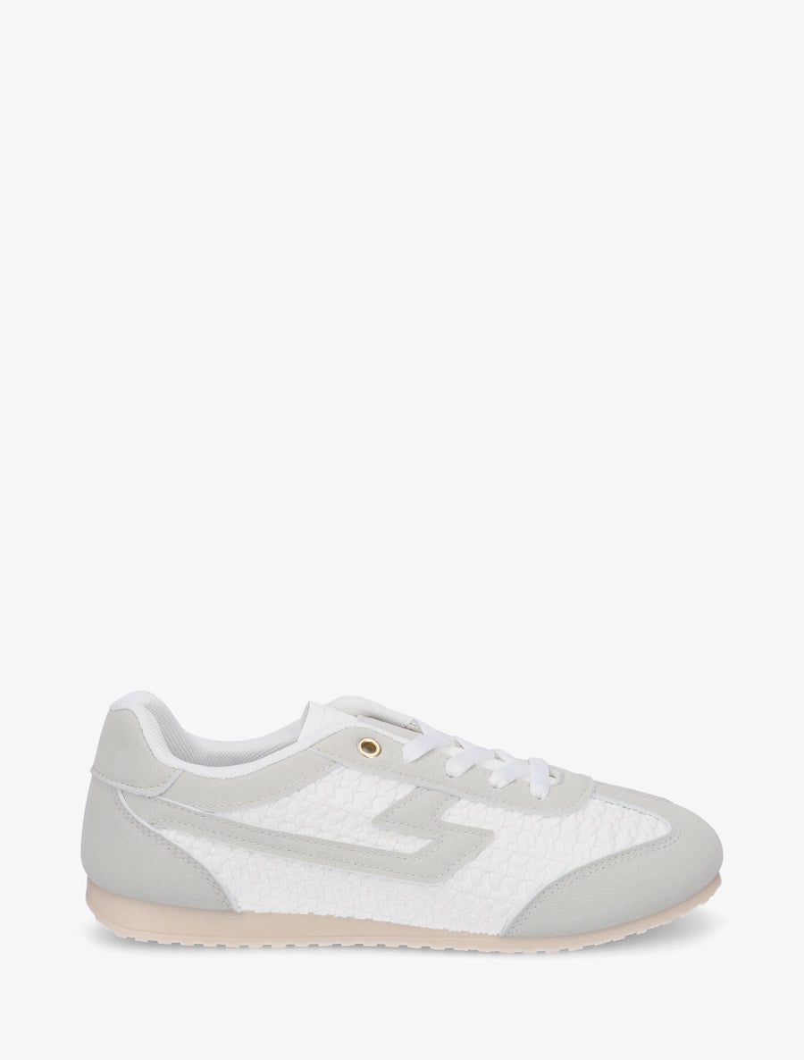 Baskets en simili effet tressé - Blanc - 1