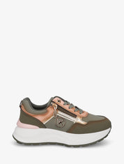 Baskets à zip et bijou métallique - Kaki - 1